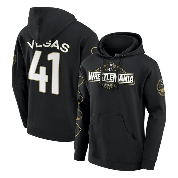 Men's Black WrestleMania 41 Event Logo Pullover Hoodie