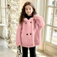 thumbnail image 7 of NAISIBABY Girls Faux Fur Coat (5-14T), Hooded Fluffy Thermal Lined Double-Breasted Winter Fashion Warm Coat Pink 9T, 7 of 7