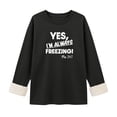 thumbnail image 5 of YanHoo Fleece Sweatshirt for Women Trendy Letter Print Crewneck Pullover Tops Fall Casual Loose Fit Sweatshirts, 5 of 7