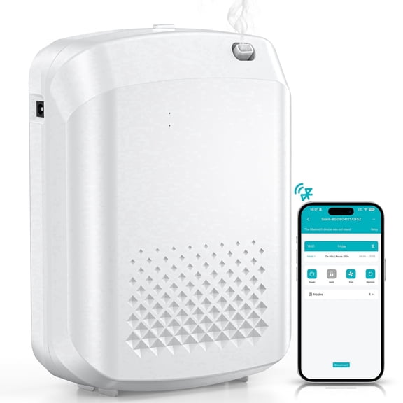 OANDYS Waterless Essential Oil Diffuser, 3000 Sq.Ft Large Room Scent Diffuser, Bluetooth App Control, 400ML White for Home Spa Hotel, White