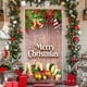 thumbnail image 5 of Tapiz elástico navideño de poliéster para puerta, 35 x 79 pulgadas, rojo, verde y dorado | Tapiz decorativo resistente a las arrugas para fiestas navideñas, hogar y pared divisoria., 5 of 6