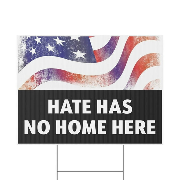 No Hate in This Home, Hate Has no Home Here, Yard Sign, Printed 2-Sided, 12x18, 24x18 or 36x24, Metal H-Stake Included, v2