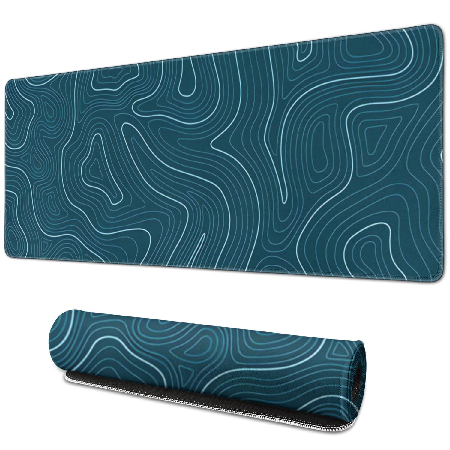 Designer Gaming Mouse Pad - Japanese Blue & White Wave, Large Size, Non-Slip Base