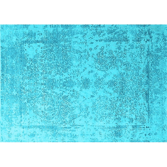 Ahgly Company Indoor Rectangle Oriental Light Blue Industrial Area Rugs, 6' x 9'
