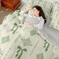 thumbnail image 4 of Feelyou Green Aztec Comforter Set 7pcs, Fashion Princess Bowknot Queen Bedding Sets, 4 of 8