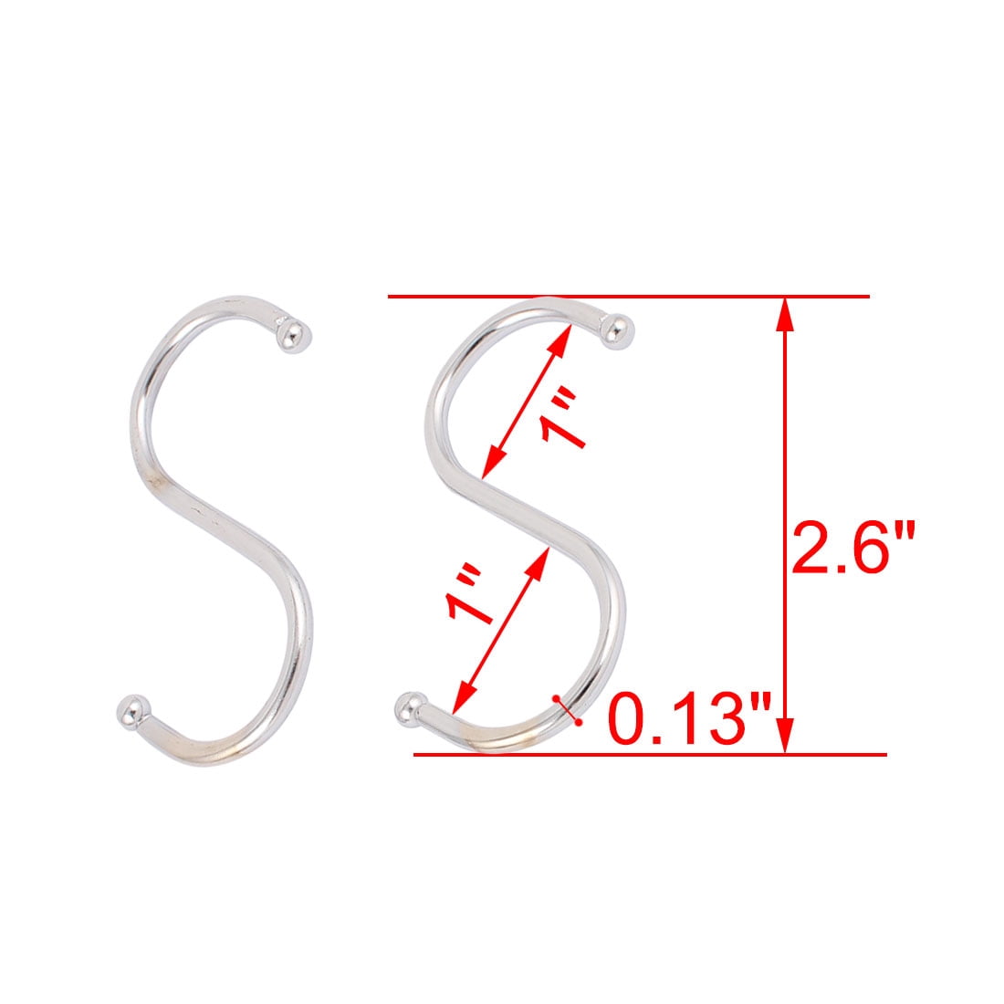 Unique Bargains 30pcs Utility Collection Hooks Stainless Steel S Shape Hooks Hangers