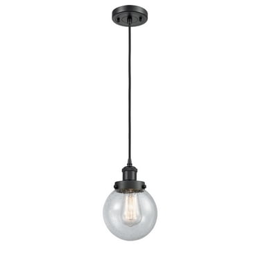 Innovations 916-1P-BK-G204-6-LED Beacon 1 Light Mini Pendant part of the Ballston Collection, Matte Black