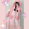 thumbnail image 2 of Sanrio-Camisón de lana de Coral con capucha para el hogar, conjunto de pantalones de pijama de Hello Kitty, ropa de casa informal cálida, felpa suave, lindo Kuromi, 2 of 4