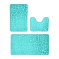 thumbnail image 2 of Linnome 3 Piece High Density Sponge Bath Mat Set Absorbent Non Slip Soft Washable Home Bathroom Decor Needs, 2 of 7