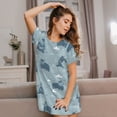 thumbnail image 2 of Lafuoo Cute Hippopotamus Pattern Women's Short-sleeved Nightdress, Knee-length Pullover Nightgown, Summer Home Wear-Large, 2 of 8