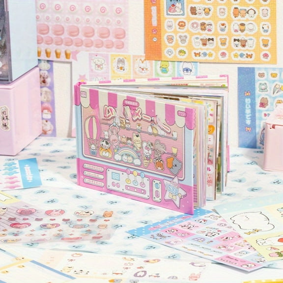 1500 pieces film cut sticker book Small animals, small patterns mini theme, ancient card ventilation, DIY handbook decoration scrapbook material stickers