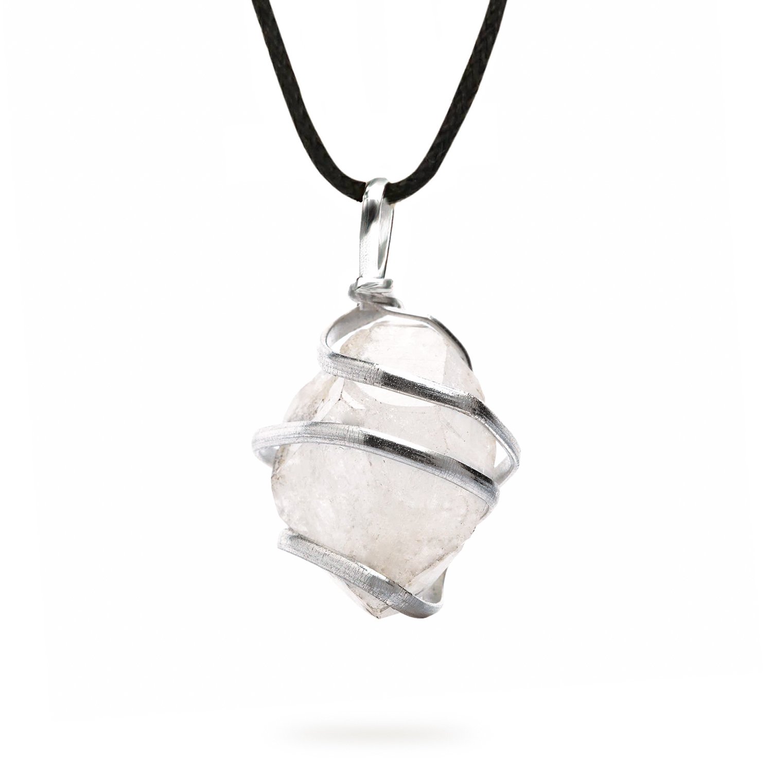 AYyana Herkimer Diamond Pendant- Handmade Crystal Necklaces - Ethically Sourced Crystals and Healing Stones - April Birthstone - Best Crystal Gifts for Women - Premium Carrying Pouch