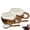 2pcs Set, variant on Coconut Mug Cup with Spoon 8/15oz Ceramic Coconut Shell Coffee Cup, Cute Brown Handcrafted Drinkware with Comfortable Grip for Tea & Oatmeal