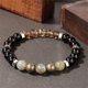 thumbnail image 5 of Pulsera para hombre y mujer con cuentas elásticas de cristal negro, joya con energía positiva para uso diario, 5 of 7