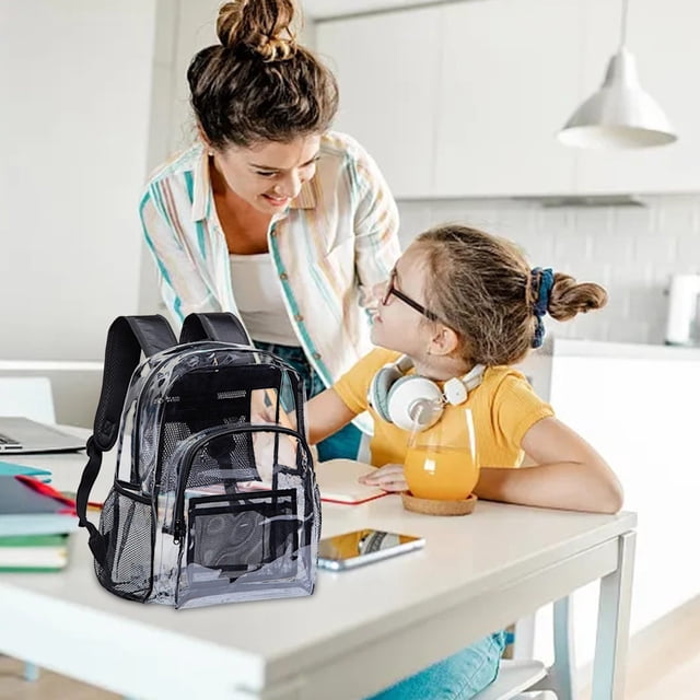 FHBVT Transparent Backpack Large Capacity Unisex Thick PVC Outdoor Sports Morning Running Fitness Travel Backpack Security Check Approved Adjustable Shoulder Strap Easy Clean Stadium Friendly