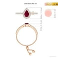 thumbnail image 4 of ANGARA Natural Floating Pear-Shaped Ruby Bolo Ring with Halo in 14K Rose Gold for Women (Size-6x4mm) | July Birthstone, Birthday, Anniversary, Jewelry Gift for Women | Natural Ruby Ring, 4 of 9