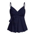 thumbnail image 3 of WNVMWI V Neck Tank Tops for Women V Neck Spaghetti Strap Camisole Top Ladies Sleeveless Elegant Blouse Navy XXL, 3 of 3