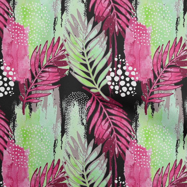 oneOone Rayon Pink Fabric Leaves Craft Projects Decor Fabric Printed By The Yard 56 Inch Wide-Z2