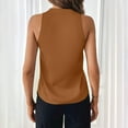 thumbnail image 5 of Ktyne Brown Shell Tops for Women Under Blazer Work Professional Sleeveless Blouse for Under Blazer Vneck Vest Shirt Summer Loose Fit Work Tank Tops Camel XL, 5 of 7