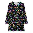 thumbnail image 2 of Fun Dinosaur Pattern Loose Dress Evening Dress Summer Dresses for Women Luxury Dress Long Sleeved Dress, 2 of 4
