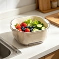 thumbnail image 4 of Double Layer Colander Two Tier Wash Basin, Plastic Kitchen Fruit Vegetable Rinsing Draining Container, Multifunctional Food Washing Basket for Daily Household Meal Prep, White, 4 of 6