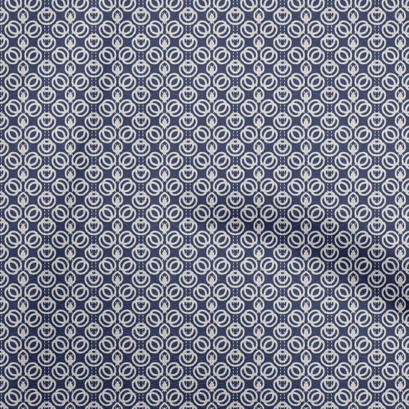 oneOone Cotton Flex Blue Fabric Leaves And Floral Sewing Fabric By The Yard Printed Diy Clothing Sewing Supplies 40 Inch Wide