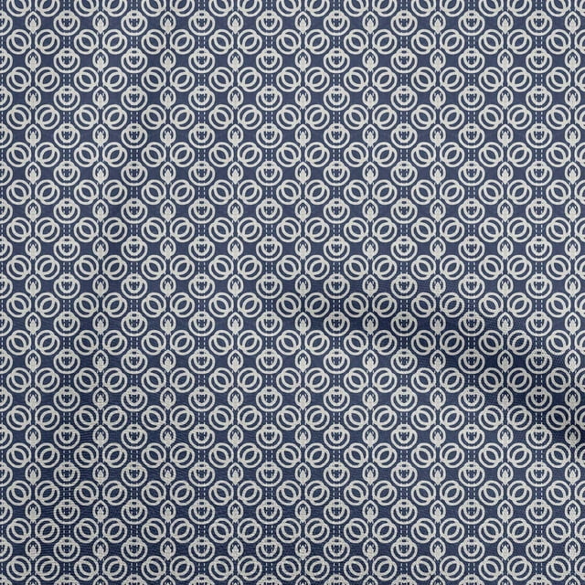 oneOone Viscose Jersey Blue Fabric Leaves And Floral Craft Projects Decor Fabric Printed By The Yard 60 Inch Wide