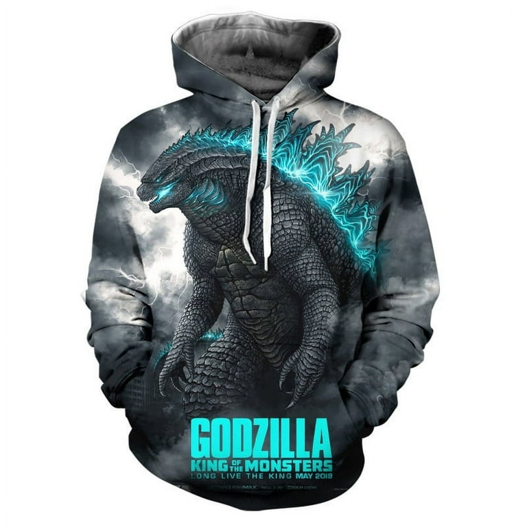Hot new Monster King Godzilla VS King Kong Atomic Breath cos hoodie 3D digital print hoodie anime cartoon autumn and winter hoodie hoodie Walmart