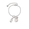 thumbnail image 2 of Delight Jewelry Silvertone Imitation Pearl Snowman Silvertone Discover Dream Explore Zoey Charm Bracelet, 6.5+2" Extender, 2 of 4