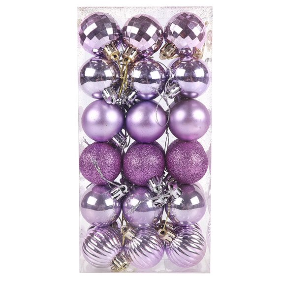 Visland 36Pcs 4cm Christmas Pendant with Hanging Hole Colorfast Unbreakable Xmas Ornament Accessory Hanging Christmas Tree Decoration Baubles for Party