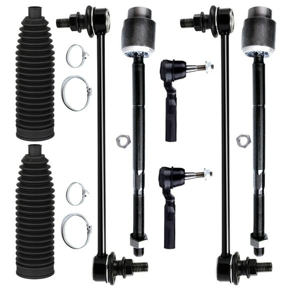 cciyu Front Outer Inner Tie Rod End Sway Bar Link 11.8 Inch Steering Rack Boot Compatible Fit 2004-2012 For Chevy For Malibu 2005-2010 For Pontiac G6 2007-2009 For Saturn Aura Suspension Kit