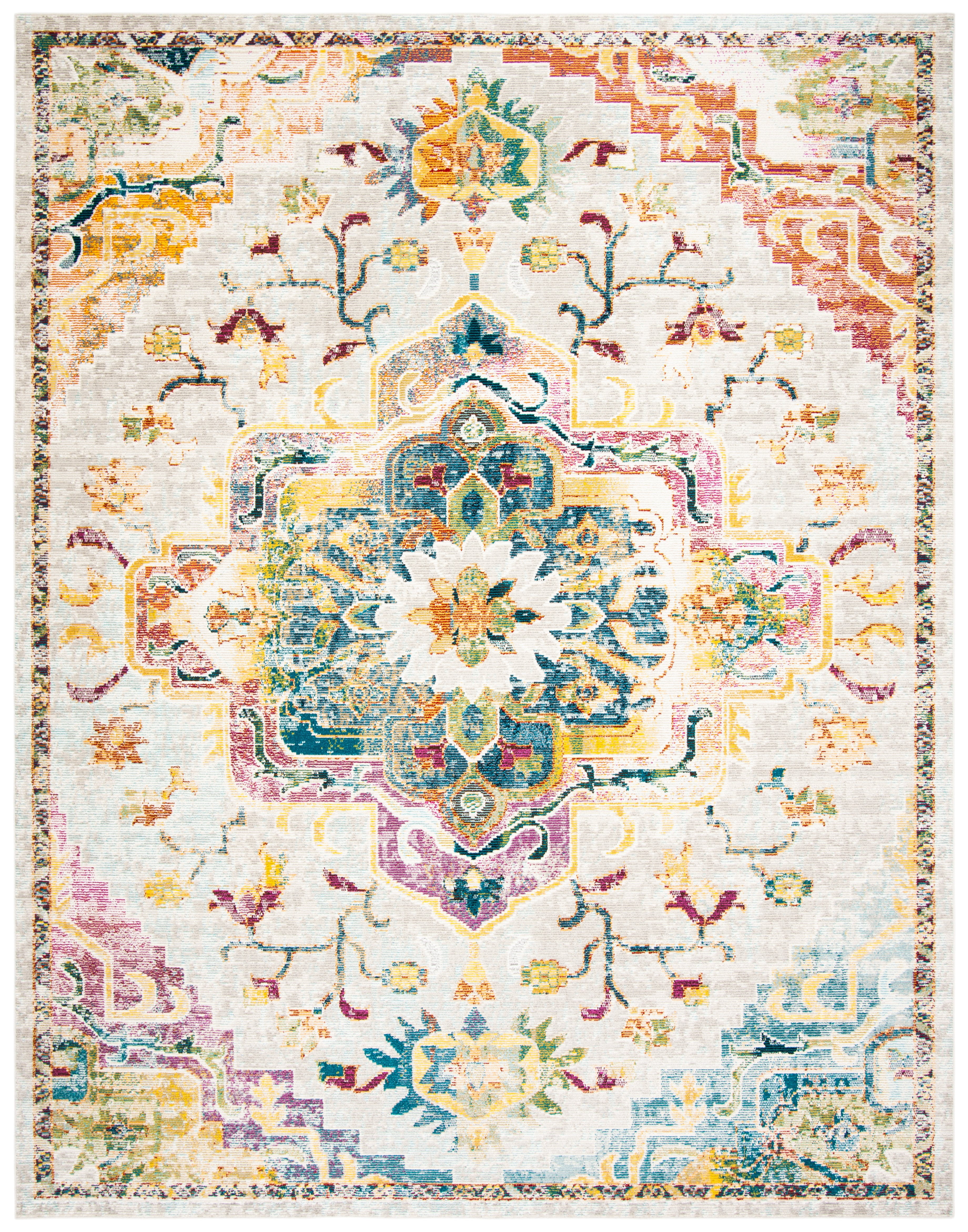 SAFAVIEH Crystal Debra Southwestern Area Rug, Light Blue/Gray, 10' x 14'