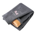 thumbnail image 3 of XEGLSBU Girls Leggings Size 7 Children's Lined Winter Pants Cozy Embroidered Rabbit Design Joggers Girls Leggings Size 6 Cotton Dark Gray Size 6-7 Years, 3 of 3
