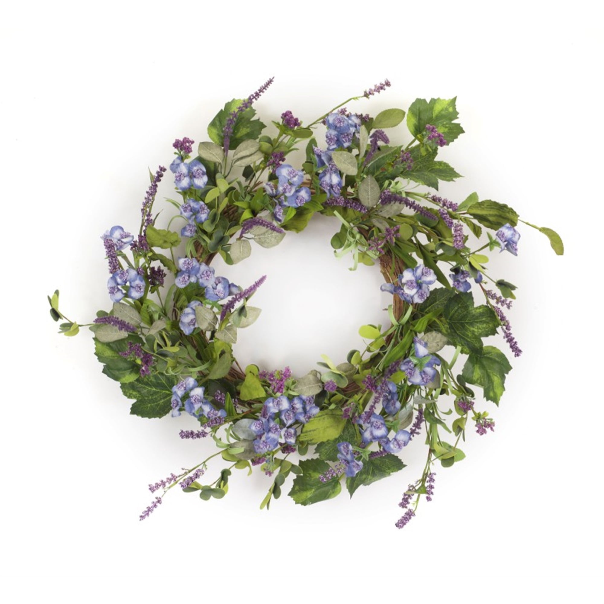 Floral and Lavender Wreath 24.5"D Polyester