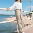 thumbnail image 5 of EnJoCho School 𝖴niform Pants Girls Wide Leg Dress Khaki Fashion Trousers Comfortable 𝖲tretchable Classic Formal Wear Children Clothing Bottoms Outfit Academic, 5 of 9