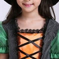 thumbnail image 5 of 3-7T Girls Pumpkin Witch Dress Halloween Costume Set with Hat Fancy-Dress, 5 of 7