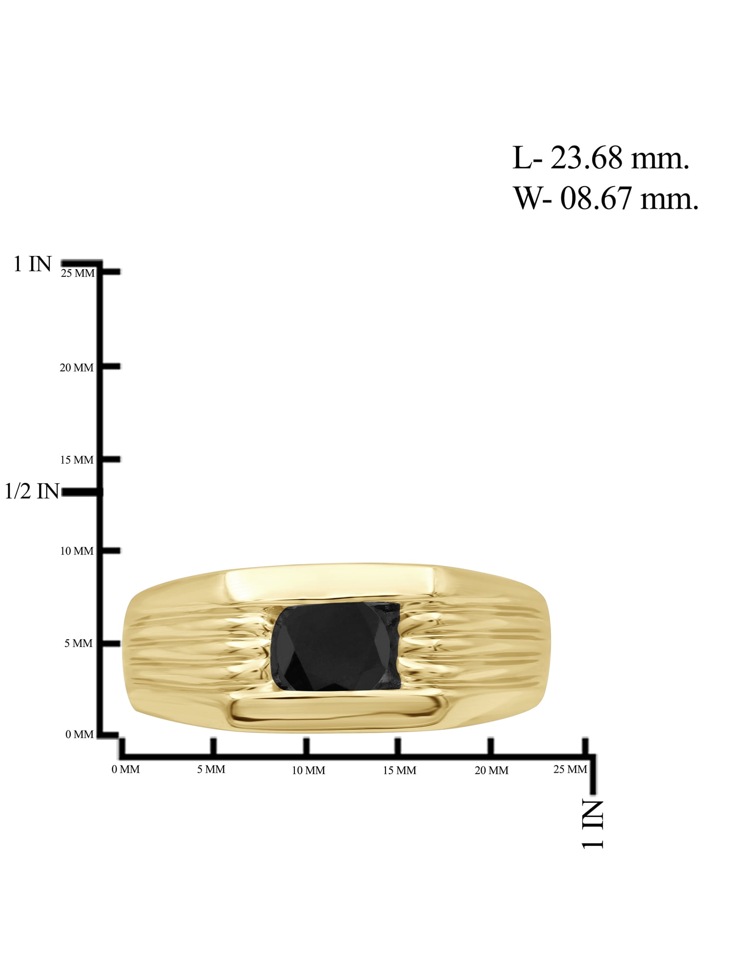 JewelersClub Black Diamond Rings for Men – 0.75 CTW Genuine Black Diamond Ring for Men – Hypoallergenic 14K Gold Plated Silver Ring Men – Diamond Mens Rings Statement Ring – Luxurious Gifts for Him