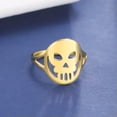 thumbnail image 2 of Skull Stainless Steel Ring Halloween Skeleton Rings Vintage Hollow Jewelry Gift, 2 of 8