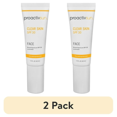 (2 pack) Proactiv Clear Skin Face Sunscreen Moisturizer With SPF 30 - Hydrating SPF Lotion And Sensitive Skin Sunscreen For Oily Skin And Acne-Prone Skin, Oil Free Matte Skincare Sunscreen, 1.5 Oz