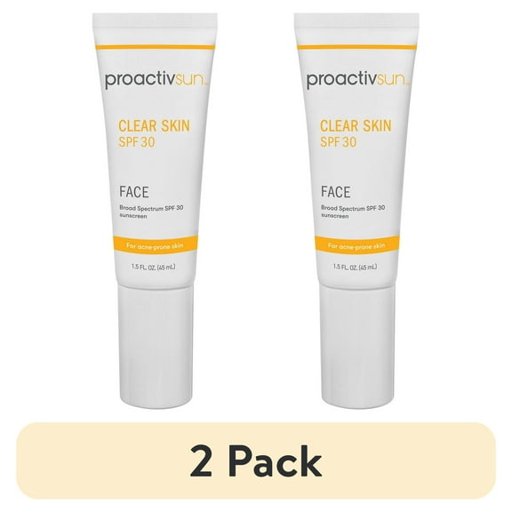 (2 pack) Proactiv Clear Skin Face Sunscreen Moisturizer With SPF 30 - Hydrating SPF Lotion And Sensitive Skin Sunscreen For Oily Skin And Acne-Prone Skin, Oil Free Matte Skincare Sunscreen, 1.5 Oz
