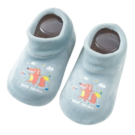 

Wesracia Toddler Shoes Prewalker First Walkers Girl Shoes Toddler Warm Non-slip Boy Floor Fleece Socks Baby Cartoon Baby Shoes
