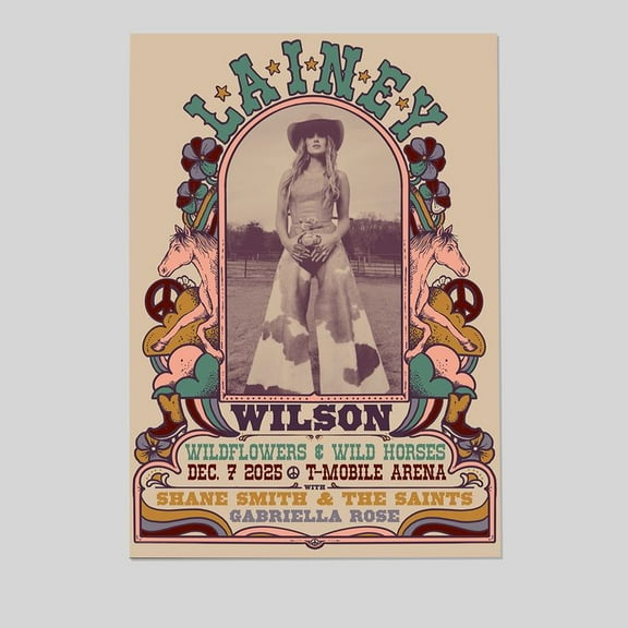 Tour 2025 Lainey Wilson Las Vegas Poster Size 24''x36'' -Gategoo