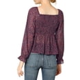 thumbnail image 4 of Allegra K Women's Off Shoulder Long Bell Sleeve Floral Print Smocked Blouse Top, 4 of 7