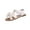 White, variant on Women'S Casual Flat Sandals With Bow Detail Adjustable Buckle Strap Soft Sole Round Toe Open Toe Size 6 Us Light Color Synthetic Upper Comfortable Summer Shoes White