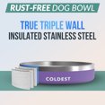 thumbnail image 3 of Coldest Dog Bowl - Stainless Steel Non Slip No Spill Proof Skid Metal Insulated Dog Bowls, Cats, Pet Food Water Dish Feeding for Large Medium Small Breed Dogs (21 oz, Galaxy Purple), 3 of 9