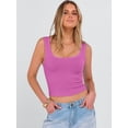 thumbnail image 6 of ANRABESS Crop Tops for Women Square Neck Sleeveless Ribbed Tank Tops Slim Fitted Basic Tee Shirts Cami Summer Clothes Hot Pink XL, 6 of 12
