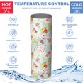 thumbnail image 5 of Pioneer Flower Floral Print Pattern 20oz Skinny Tumbler with Straw & Lid, Double Wall Vacuum Insulated Cup, Leak-Proof, Cup Holder Friendly, Hot 6H Cold 12H, 5 of 6