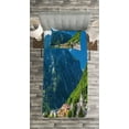 thumbnail image 3 of Ambesonne Landscape Quilted Bedspread Set 2 Pcs, Natural View Austria, Twin Size, Green Blue White, 3 of 3