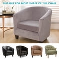 thumbnail image 5 of CJC Club Chair Covers, 2-Piece Velvet Tub Chair Slipcover, Armchair Sofa Couch Cover, Elastic Furniture Protector(1 Pack), 5 of 9