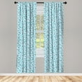thumbnail image 3 of Ambesonne Teal Curtains, Abstract Mosaic Blue Tones, Pair of 28"x84", Slate Blue Turquoise, 3 of 5